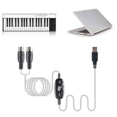 USB IN-OUT MIDI Interface Cable Converter to PC Music Keyboard Adapter Cord