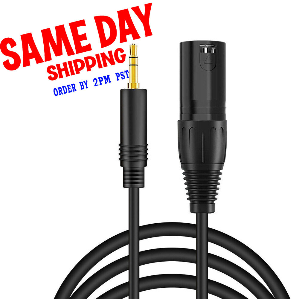 9ft XLR 3pin Female to 3.5mm 1/8″ TRS Male Cable Audio Adapter Microphone Cable