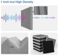 12~96Pack Acoustic Foam Panels Soundproofing Absorbing Noise Cancel Insulation
