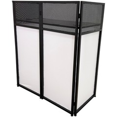 Portable Vertical Stand DJ Event Facade DJ Booth White Scrim Steel Alloy Frame