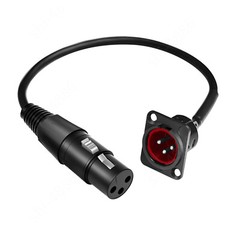 3 Pin D-Type XLR Male to Female Cable 11.8inch Rack Mount Mic Cord f/Patch Panel