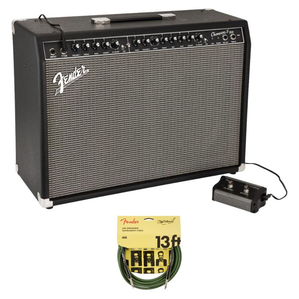 Fender Champion Electric Guitar Amplifier w/ Fender Instrument Cable Bundle