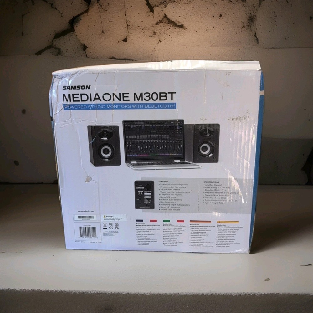 Samson MediaOne M30BT 3-Inch Powered Bluetooth Studio 20W Monitors