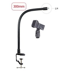 Metal Plastic Microphone Stand Gooseneck Clip Holder For 25mm to 46mm Desk Use
