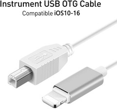 MeloAudio Lightning to MIDI Cable USB 2.0 5 feet, White