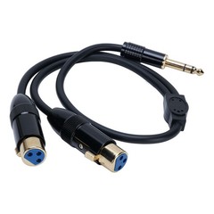 Dual XLR Female To 1/4 Inch 6.35mm Male Stereo Y Splitter Cable 1.6FT PVC D WPMU