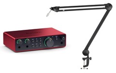 Focusrite Scarlett 2i2 4th Gen Studio Recording USB Audio Interface+Boom Arm