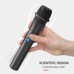 2PCS Wireless VHF Microphone Professional Handheld Mic System Karaoke w/Receiver