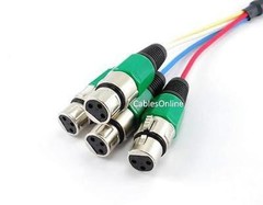 2ft Pro XLR 4-Channel M to F Balanced Audio Snake Cable, CablesOnline XR-S202G