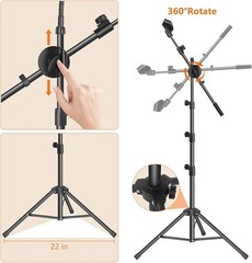 Mic Stand,6 In 1 Microphone Stand Floor Boom Mic Stand, Support Boom Goosenec…