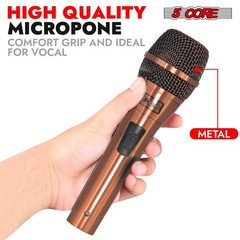 5Core Microphone Pro Neodymium Dynamic Mic XLR Audio Cardiod Karaoke w/ Mic Clip
