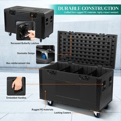 Cable Trunk ATA Road Case Heavy Duty Utility Road Trunk Flight Case with Wheels
