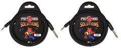 2 Pack PIG HOG PX-35T4M05 SOLUTIONS – 5FT 3.5MM TRS TO 1/4″ MONO – New