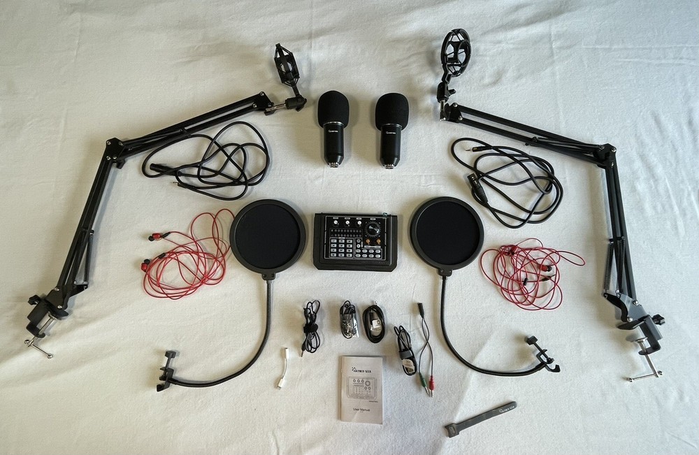 Hayner-Seek HS-AP901 Podcast Equipment Bundle Black All in One Audio Interface