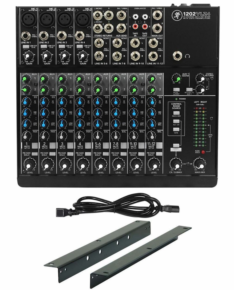 Mackie 1202VLZ4 12-channel Pro Mixer w/ 4 ONYX Preamps+RM1202-VLZ Rack Mount Kit