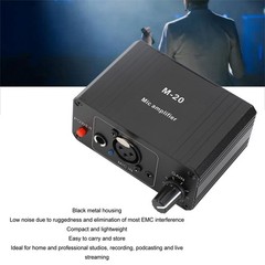 48V Microphone Preamp Preamplifier for Vocal & Instrument, XLR Output, Dynamic/C