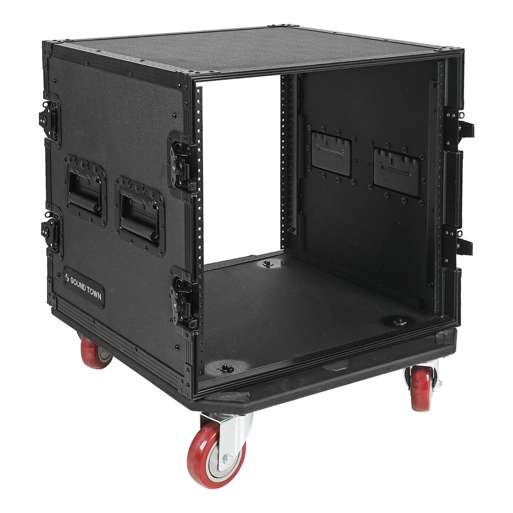 Sound Town Black Series 10U Plywood Rack/Road Case w/ 21” Depth (STRC-B10UW)