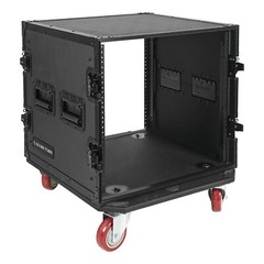 Sound Town Black Series 10U Plywood Rack/Road Case w/ 21” Depth (STRC-B10UW)