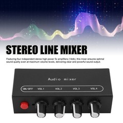 Stereo Line Sound Mixer 3.5mm Input Output Port DC5-12V Sound Mixer For Speaker