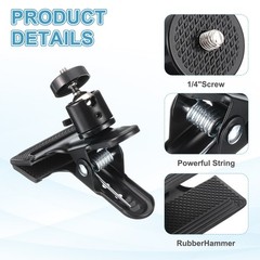 Clip Clamp Phone Holder 360 Adjustable Ball Head with Phone Mount for Phone