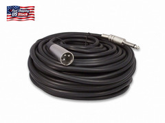 Your Cable Store 100 Foot XLR Male 3 Pin to 1/4″ Mono Microphone Cable, Unbalanc