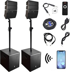PRORECK CLUB 3000 DJ Speaker Powered 4000W Peak PA Sub System 12 Inch Combo Set