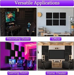 TroyStudio Acoustic Studio Absorption Foam Panel 12 X 12 X 2 inches Pack of 6