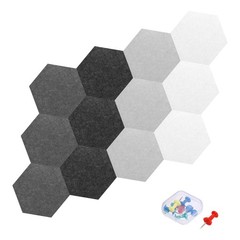 Acoustic Panels with 7 Push Pins (Black,Dark Gray,Light Gray,White)