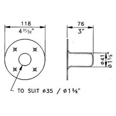 (2 PACK) PENN ELCOM M1551 Recessed Steel Speaker Stand Cup for 1-3/8″ Pole