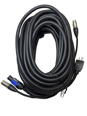 LASE 50 Ft (15.2M) Siamese PowerCon AC & XLR Audio Combo Cable (Powered Speakers