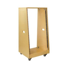 Sound Town DIY Solid Baltic Birch Plywood Slanted 20U Studio Rack, Golden Oak…