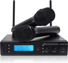 200-Channel UHF Wireless Microphone System with 2 Handheld Mics for Events