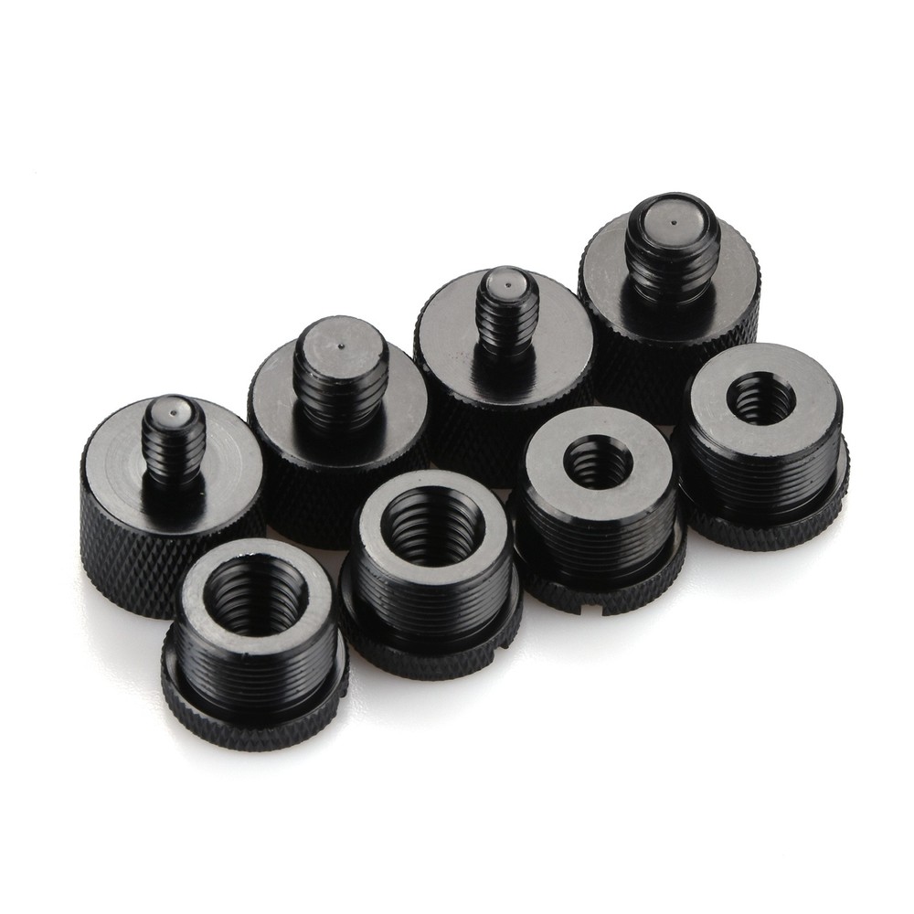 8X Mic Thread Screw Adapter Set 3/8 Female To 5/8 Male, 5/8 Female To 1/4 Male