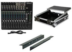 Mackie 1402VLZ4 14-Channel Analog Mixer w/ 6 ONYX Preamps+Rack Ears+Case w/Shelf