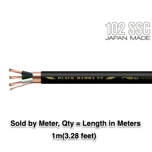 Oyaide BLACK MAMBA V2 Power Cable – Sold by Meter, Qty = Length in Meters_japan