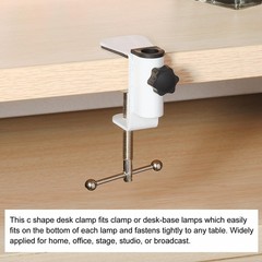 Universal Adjustable C-Clamp Mount Holder for Microphone, Lamp, 4 Pcs, White