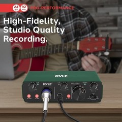 Pyle USB /ASIO Audio Interface-IN 2OUT 24bit /192kHz Podcaster (Brunswick Green)