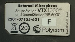 Polycom VTX 1000 Wired External Microphone (2201-07155-601) with Cord „J1C“
