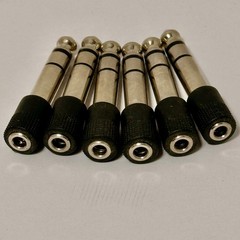 6 Pack 1/4 to 1/8 Audio Adapter 6.35mm Male TRS to 3.5mm Female Stereo Jack Plug