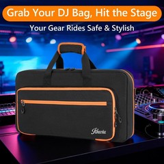 Padded DJ Controller Case for DDJ FLX4, DJ 400, REV1 – 5-Pocket Carry Bag for 15