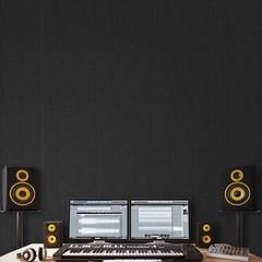 VEVOR 5 Pack Acoustic Wall Panels 47.2 x 23.6 x 0.4 inch Self-Adhesive Black