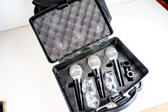Pyle Pro PDMICKT34 3-Microphone Kit with Hard Carry Case & 2 Cables