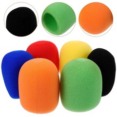 6Pcs Reusable Microphone Sponge Covers Assorted Colors Handheld Mic Windscreens