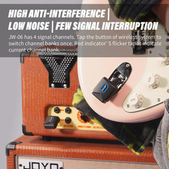 JOYO Wireless Guitar System 5.8Ghz Wireless Guitar Transmitter Receiver with Cha