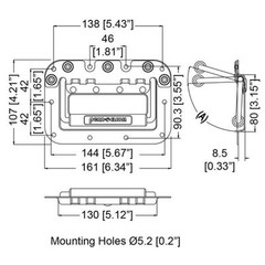 PENN ELCOM H7154EZ Spring Loaded ZINC Recessed Case Handle w/Screws