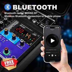 W IN-MIX 150W x2 Powered Mixer Bluetooth USB 4 Channels