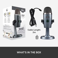 Blue Yeti Nano Premium USB Microphone – Shadow Gray: Cardioids & Omnidirectional