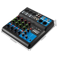 5-Channel Mixing Console Live Studio Audio Mixer Sound Board DJ USB Interface