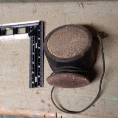 Vintage Round Grille External Speaker with Cloth Grille and Attached Cable