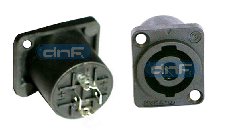 1 Pack 4 Pin Female Jack Compatible Audio AMP Cable Panel Socket Connectors